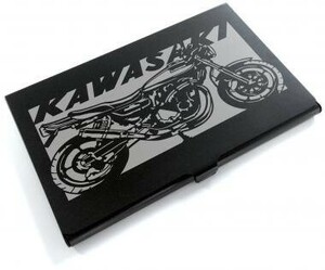 ブラックアルマイト「カワサキ(KAWASAKI) Z2」切り絵デザインのカードケース[BC-027]