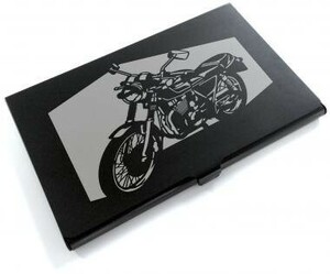 ブラックアルマイト「ホンダ(HONDA) GB250 クラブマン」切り絵デザインのカードケース[BC-025]