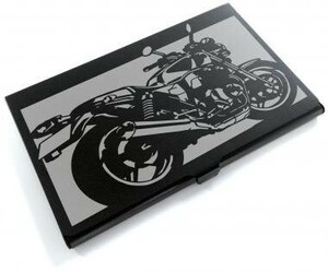 ブラックアルマイト「ホンダ(HONDA) CB1100」切り絵デザインのカードケース[BC-023]