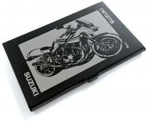 ブラックアルマイト「スズキ(SUZUKI) カタナ GSX1100S」切り絵デザインのカードケース[BC-004]