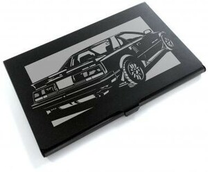 ブラックアルマイト「トヨタ(TOYOTA) MR2 AW11 」切り絵デザインのカードケース[CC-005]