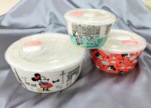 レッツトラベル　レンジパック3Pセット　ミッキー・マウス　ディズニー 保存容器【値下交渉不可】