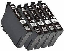 エプソン 互換 インクカートリッジ 50 IC6CLBK50 ブラック BK 黒 5本セット 増量タイプ 残量表示機能 2年保証「_画像1