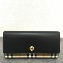 ☆送料無料☆ 未使用品 BURBERRY 長財布 ブラック バーバリーチェック 508_画像2