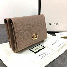 ☆送料無料☆ 未使用品 GUCCI コンパクトウォレット 474746 Wホック財布 箱付き 183_画像1