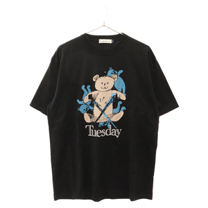 UNDERCOVER アンダーカバー 23SS TEE TUESDAY ベアグラフィックプリント半袖Tシャツ ブラック カットソー UC1C3802