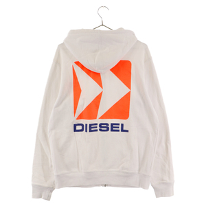 DIESEL ディーゼル バックプリント ジップアップ フーディープルオーバーパーカー 00SHG0-BMOWT-BRANDON-Z-0HAXD ホワイト