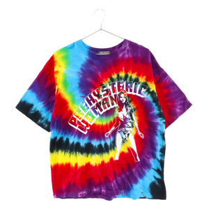 HYSTERIC GLAMOUR ヒステリックグラマー 23SS タイダイ ロゴプリント 半袖Tシャツ カットソー 02231CT25 マルチ