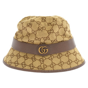 GUCCI グッチ 20SS GG Canbas Fedora Hat GGキャンバス 総柄フェドラバケットハット 帽子 ブラウン 576587 4HG62