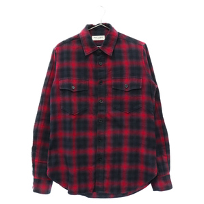 SAINT LAURENT PARIS サンローランパリ 16AW Tartan Check ロングスリーブ シャツ レッド 407723 Y826Lの画像1