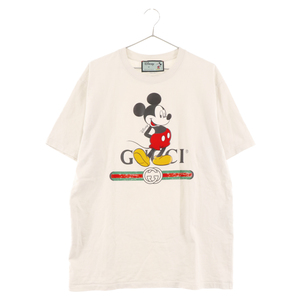 GUCCI グッチ×ディズニー ミッキープリントオーバーサイズTシャツ 半袖Tシャツ ホワイト 565806 XJB66