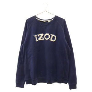 VINTAGE ヴィンテージ 90-00S IZOD ロゴ刺繍 クルーネックスウェットトレーナー ネイビー