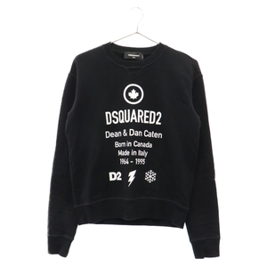 DSQUARED2 ディースクエアード CREW NECK SWEATSHIRT クルーネックスウェットトレーナー ブラック S75GU0306