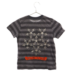 CHROME HEARTS クロムハーツ スタープリント ボーダー半袖Tシャツ グレー 3 キッズ