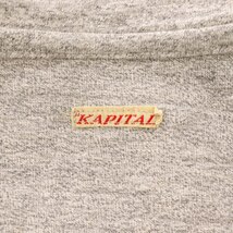 KAPITAL キャピタル オルテガ Vネックカットソー ネイティブ柄 長袖 グレー_画像6