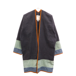 VISVIM ヴィスヴィム 17SS SANJURO COAT BORDER DK.INDIGO サンジュウロウ コート ブラック 0117105013011