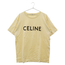 CELINE セリーヌ 22AW ルーズフィット ロゴプリント クルーネック 半袖Tシャツ カットソー イエロー 2X681671Q_画像1