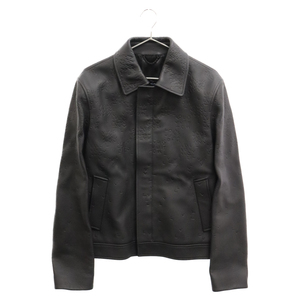 ルイヴィトン 22AW Damier Spread Leather Blouson ダミエスプレッドレザージャケット ブルゾン ブラック 1AA5CI RM222M RMT HNL08W