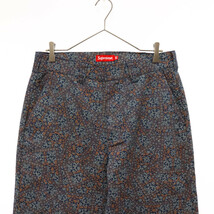 SUPREME シュプリーム 21AW Work Pant Navy Floral Cards ワーク パンツ ネイビー フローラル カード 総柄 ブルー_画像3