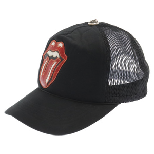 CHROME HEARTS クロムハーツ TRUCKER CAP LIPS TONGUE トラッカーキャップ リップアンドタン メッシュ帽子 ブラック