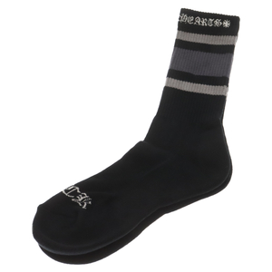 CHROME HEARTS クロムハーツ BORDER SOCKS ボーダーソックス 靴下 ブラック/グレー