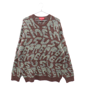 SUPREME シュプリーム 23SS Stacked Sweater スタックロゴニットセーター ブラウン/グリーン