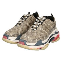 BALENCIAGA バレンシアガ 21AW×GUCCI グッチ ザ ハッカープロジェクト トリプルエス ローカットスニーカー ブラウン 40 681066_画像3