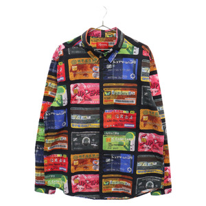 SUPREME シュプリーム 22SS Credit Cards Shirt クレジットカードシャツ 総柄 長袖シャツ ロングスリーブ マルチカラー