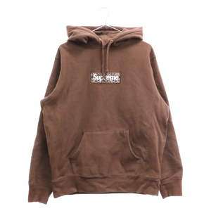 SUPREME シュプリーム 19AW Bandana Box Logo Hooded Sweatshirt バンダナボックスロゴ プルオーバースウェットパーカー ブラウン