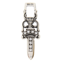 CHROME HEARTS クロムハーツ #10DAGGER PAVE DIAMONDS #10ダガー PAVEダイヤ ペンダント ネックレストップ シルバー_画像1