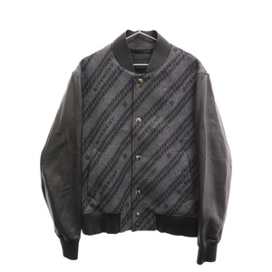 ジバンシィ Black Chain Bomber Jacket BM00M960TF ブラックチェーンボンバージャケット アームレザースタジャン ブルゾン ブラック