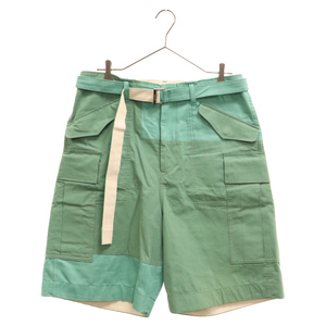 Sacai サカイ 21SS Cotton Nylon Oxford Short オックスフォード ショーツ ハーフパンツ グリーン 21-02506M