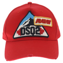 DSQUARED2 ディースクエアード Embroidered Cap エンブロイド ロゴ刺繍 ベースボールキャップ レッド_画像4