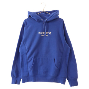 SUPREME シュプリーム 15SS Classic Logo Hooded Sweatshirt クラシックロゴ プルオーバーパーカー フーディー ブルー