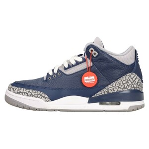 ナイキ AIR JORDAN 3 RETRO MIDNIGHT NAVY CT8532 401 エアジョーダン3 レトロ ミッドナイトネイビー ミッドカットスニーカー US8/26.0cm