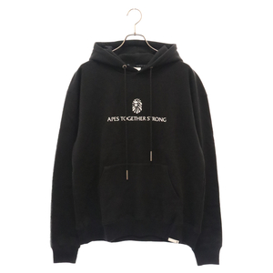 A BATHING APE アベイシングエイプ BAPE BLACK ベイプブラック ロゴプリント プルオーバーパーカー ブラック BBKSWSW3200MH