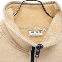 WORKERS ワーカーズ Sliver Fleece Jacket スライバーフリースジャケット リブ ジップアップジャケット ベージュ_画像3