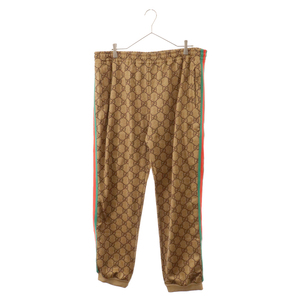 GUCCI グッチ 18AW GG Technical Jersey Track Pants GG総柄テクニカルジャージトラックパンツ 523489 X9V35 ブラウン