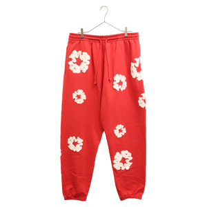 DENIM TEARS デニムティアーズ Flower Print Sweat Pants フラワープリント スウェットパンツ レッド XXL