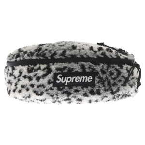 SUPREME シュプリーム 17AW Leopard Fleece Waist Bag レオパード フリース ウエストバッグ ショルダーバッグ ブラック/ホワイト