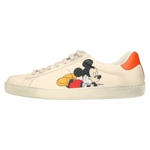 GUCCI グッチ × Disney ディズニー ヴィンテージ加工ローカットスニーカー シューズ ホワイト_画像1