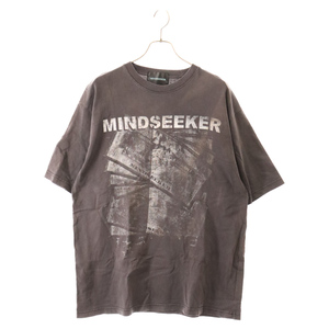 MINDSEEKER マインドシーカー ロゴプリント半袖Tシャツ カットソー チャコールグレー