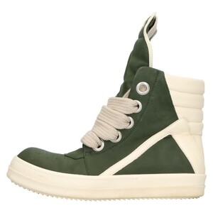 Rick Owens リックオウエンス GEO BASKET JUMBO LACE ジオバスケット ジャンボレース ハイカットスニーカー ホワイト/モスグリーン 42