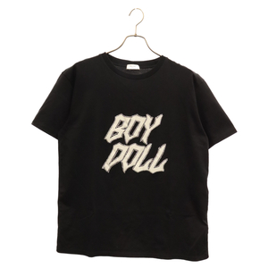 CELINE セリーヌ 22AW BOY DOLLラインストーン ロゴプリント 半袖Tシャツ ブラック 2X59C671Q