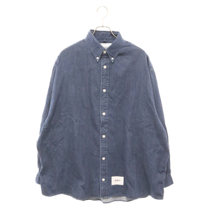 WTAPS ダブルタップス 23AW LS COTTON DENIM ロングスリーブ コットン デニム 長袖シャツ インディゴ 232BRDT-SHM03