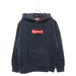 SUPREME シュプリーム 16AW Box Logo Hooded Sweatshirt ボックスロゴフーデッドスウェットシャツ プルオーバーパーカー ネイビー