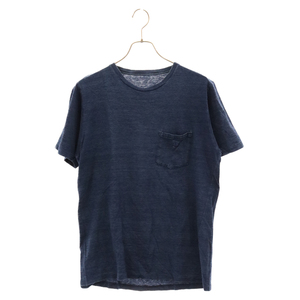 SOPHNET. ソフネット クルーネック ポケット 半袖Tシャツ インディゴ SOPH-120123