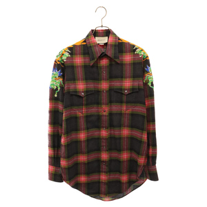 GUCCI グッチ 2018AW Embroidery Check Wool Shirt 521904 Z527L エンブロイダリーチェックウールシャツ 龍刺繍 マルチカラー