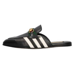 GUCCI グッチ×adidas ホースビット 3ストライプレザーサンダル スリッパ 721481 ブラック