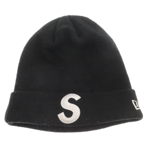 SUPREME シュプリーム 17AW×NEW ERA New Era S Logo Beanie ニューエラSロゴビーニー キャップ ニット帽 ブラック